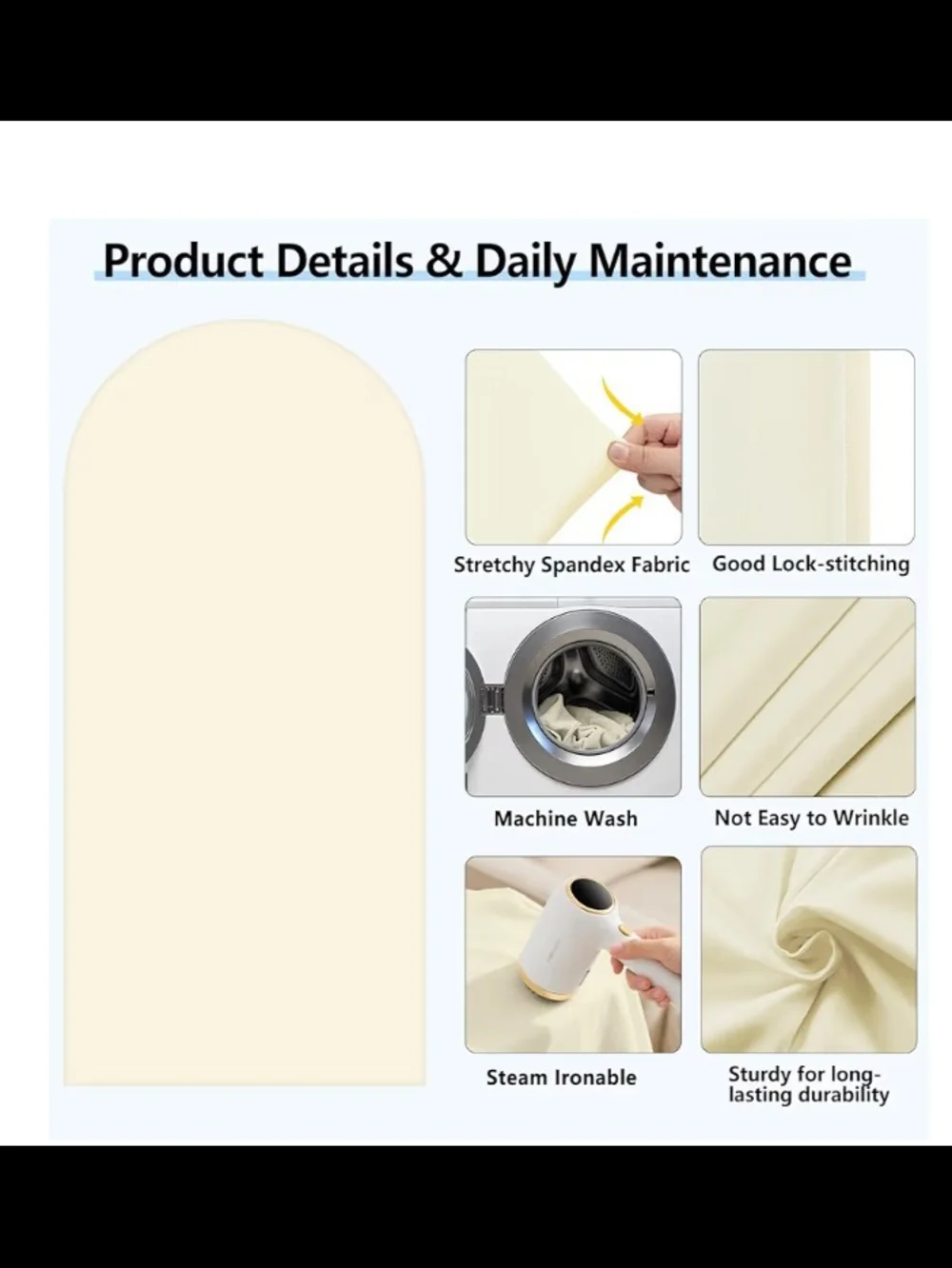 Set Of 2 Cream Party Backdrop Arch Panel Stretch Cover